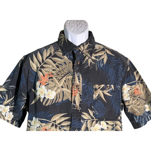 CROFT&BARROW Men's Short Sleeve Button Down Floral Hawaiian Shirt Medium - Picture 2 of 6